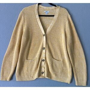 Croft & Barrow Cardigan Sweater Women’s XL Yellow Knit